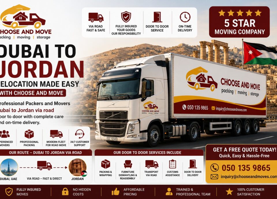 dubai to jordan relocation made easy with choose and move