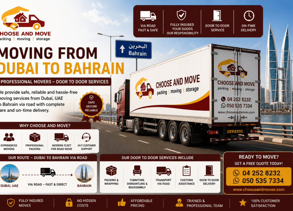 moving from dubai to bahrain choose a professional movers