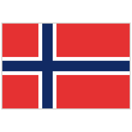 flag of norway: red field with a blue nordic cross bordered in white.