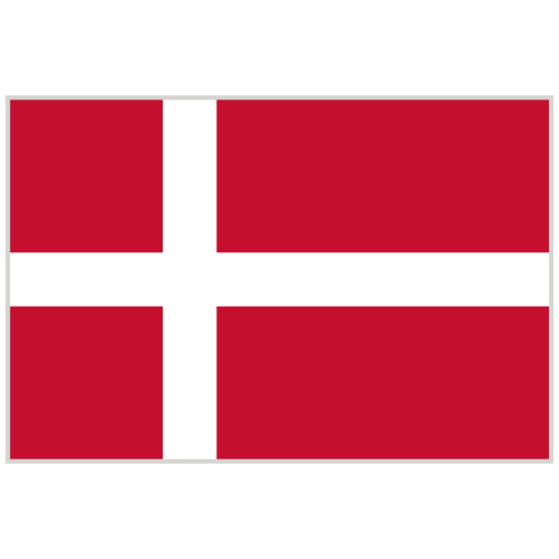 flag of denmark (dannebrog): red field with a white nordic cross extending to the edges