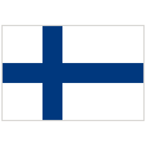 flag of finland: white field with a blue nordic cross extending to the edges.