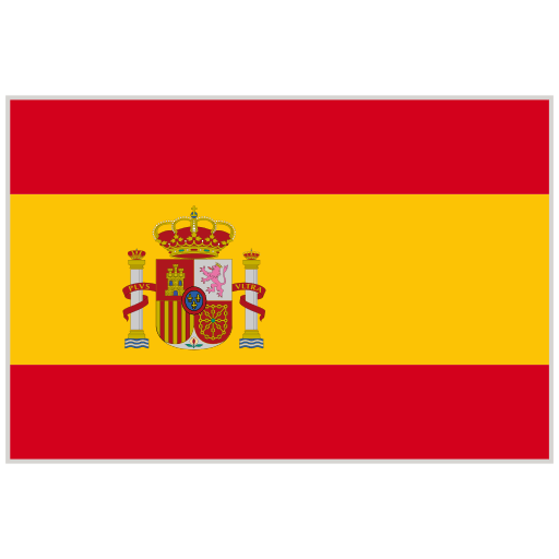 flag of spain: red-yellow-red horizontal tricolor with the national coat of arms near the hoist on the yellow stripe
