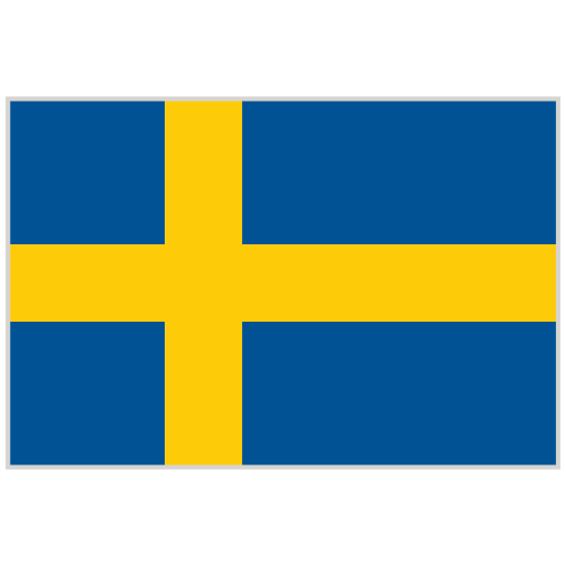 flag of sweden: blue field with a yellow nordic cross extending to the edges.